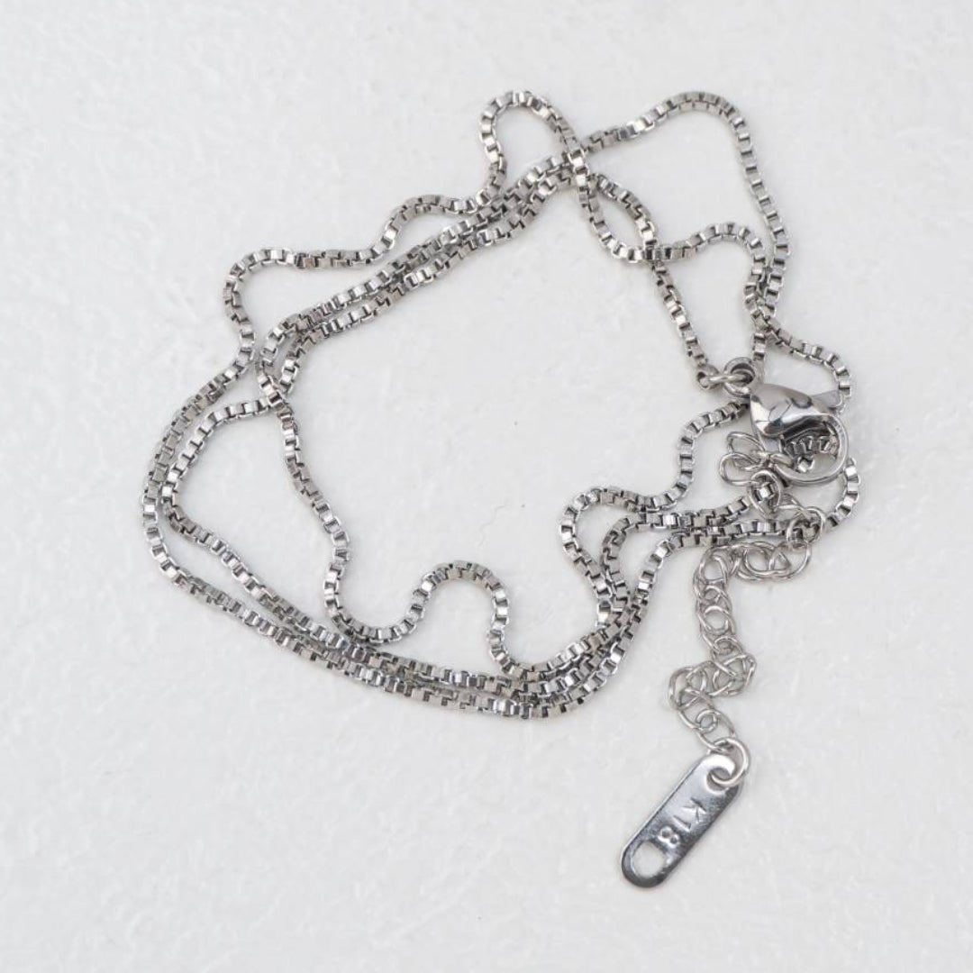 (47+5cm) Box Chain Necklace Stainless Steel PVD Gold Plated Rantai Kalung Itali Kaca Hypoallergenic