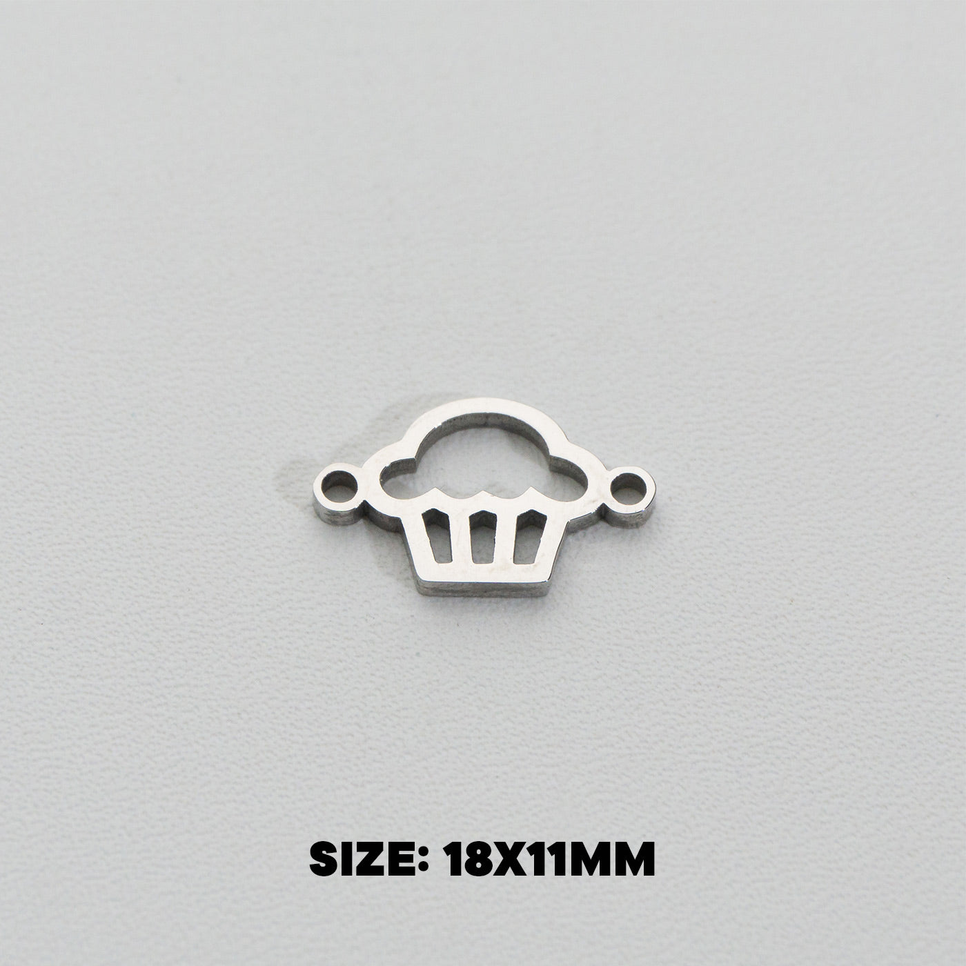 Sweet Cupcake Connector Charm 1.8cm Stainless Steel PVD Gold Plated Liontin Konektor Kue Cupcake Hypoallergenic