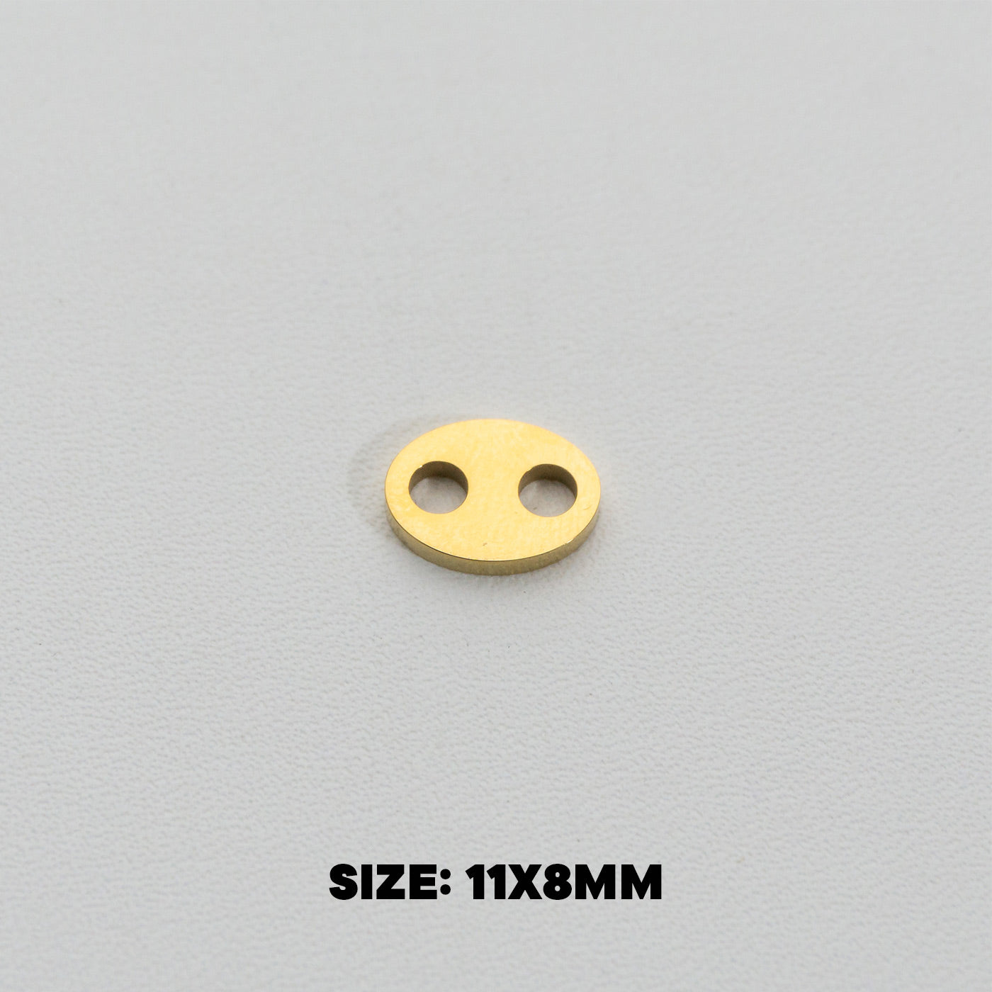Plain Oval Connector Stainless Steel PVD Gold Plated Liontin Konektor Oval Hypoallergenic