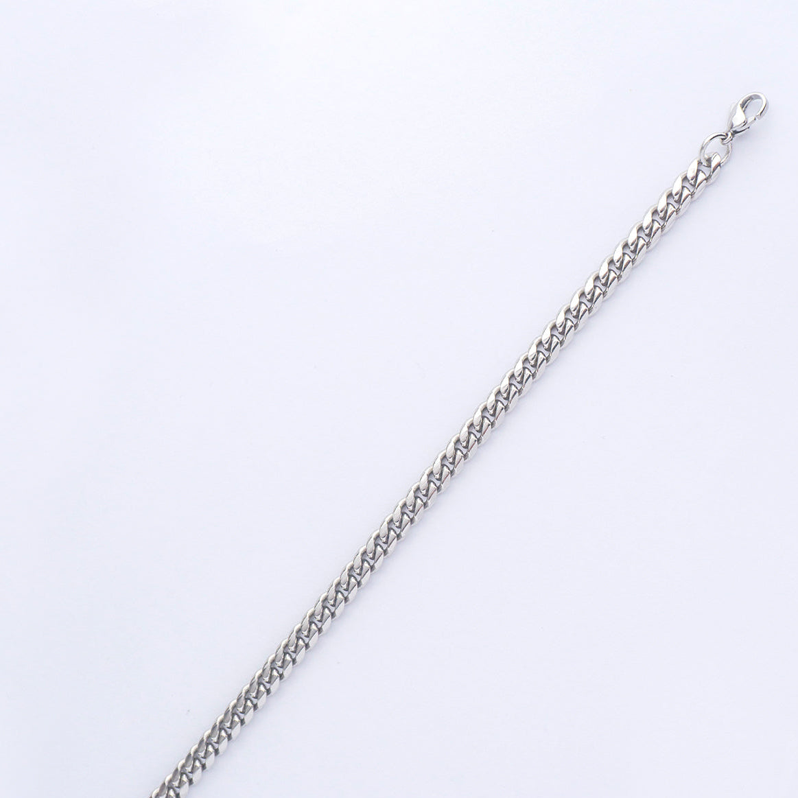 (21cm) Silver Miami Cuban Men's Bracelet Stainless Steel PVD Gold Plated Rantai Gelang Pria Hypoallergenic