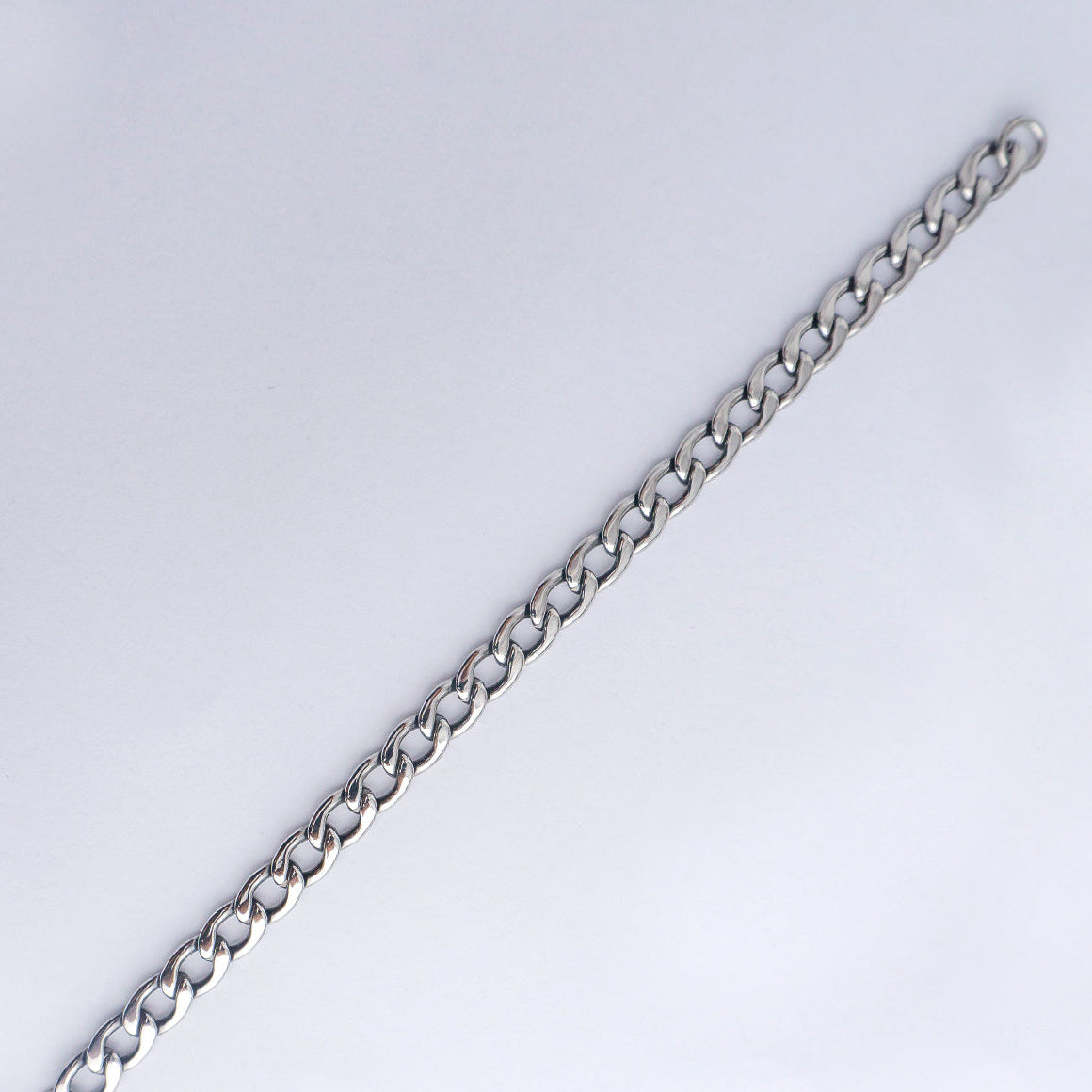 (21cm) Silver Curb Cuban Men's Bracelet Stainless Steel PVD Gold Plated Rantai Gelang Pria Hypoallergenic
