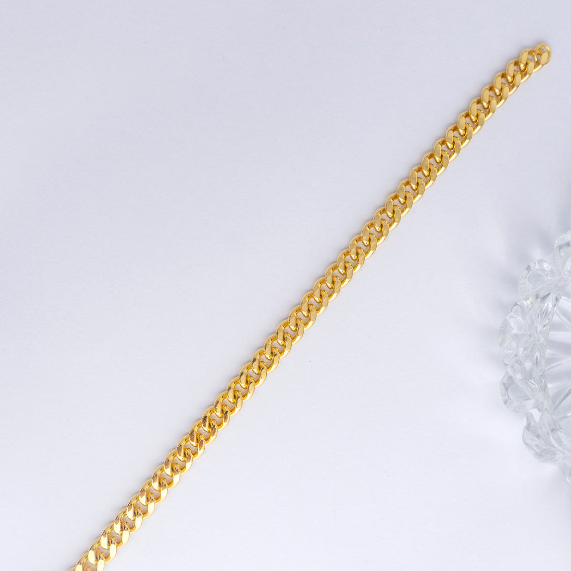 (21cm) Miami Curb Cuban Men's Bracelet Stainless Steel PVD Gold Plated Rantai Gelang Pria Hypoallergenic