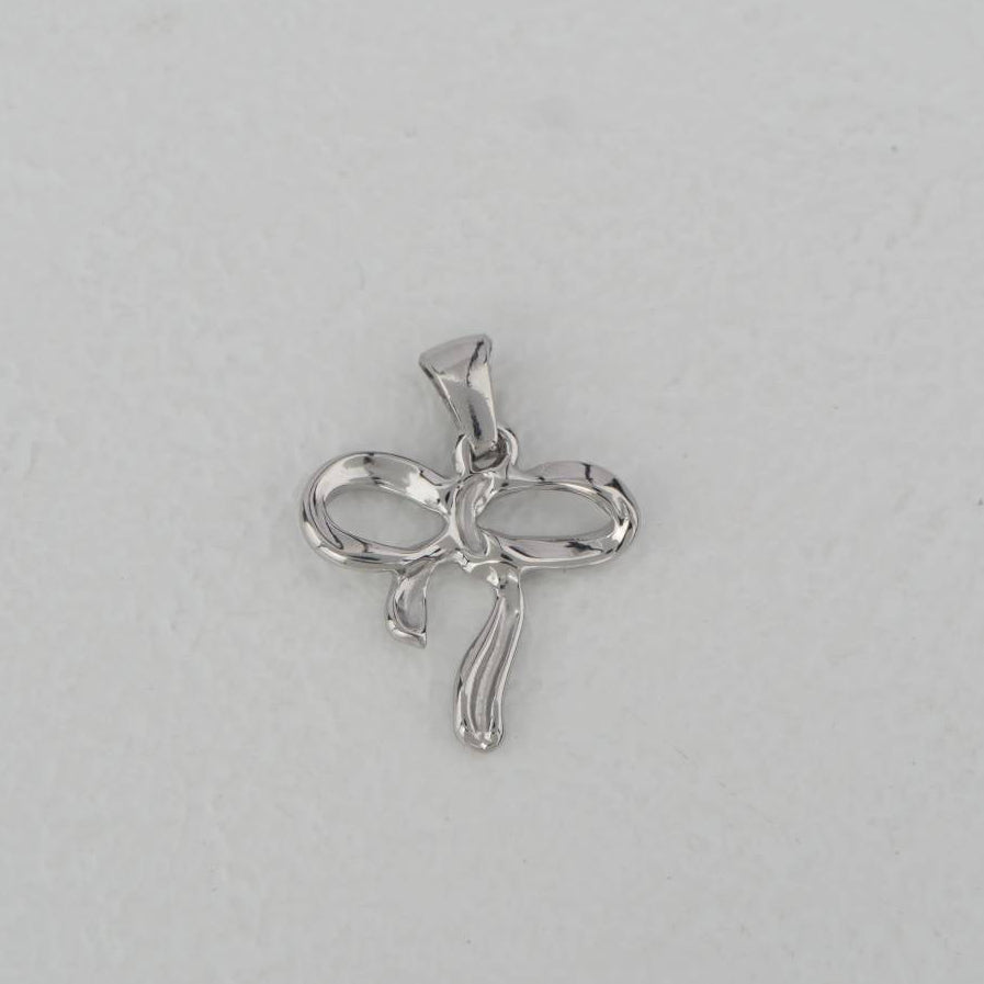 (18mm) Coquette Ribbon Pendant Stainless Steel PVD Gold Plated Liontin Pita Hypoallergenic