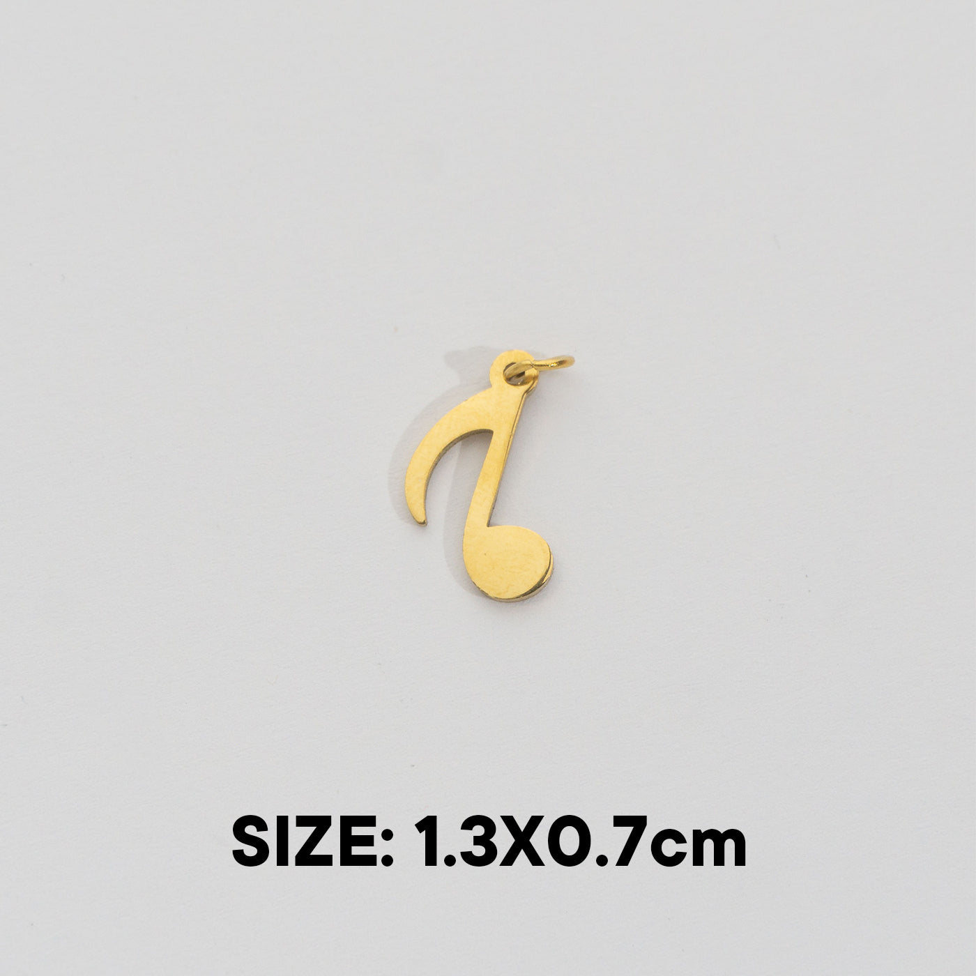 (1.3cm) Eighth Note Musical Charm Stainless Steel PVD Gold Plated Liontin Nada Musik Hypoallergenic