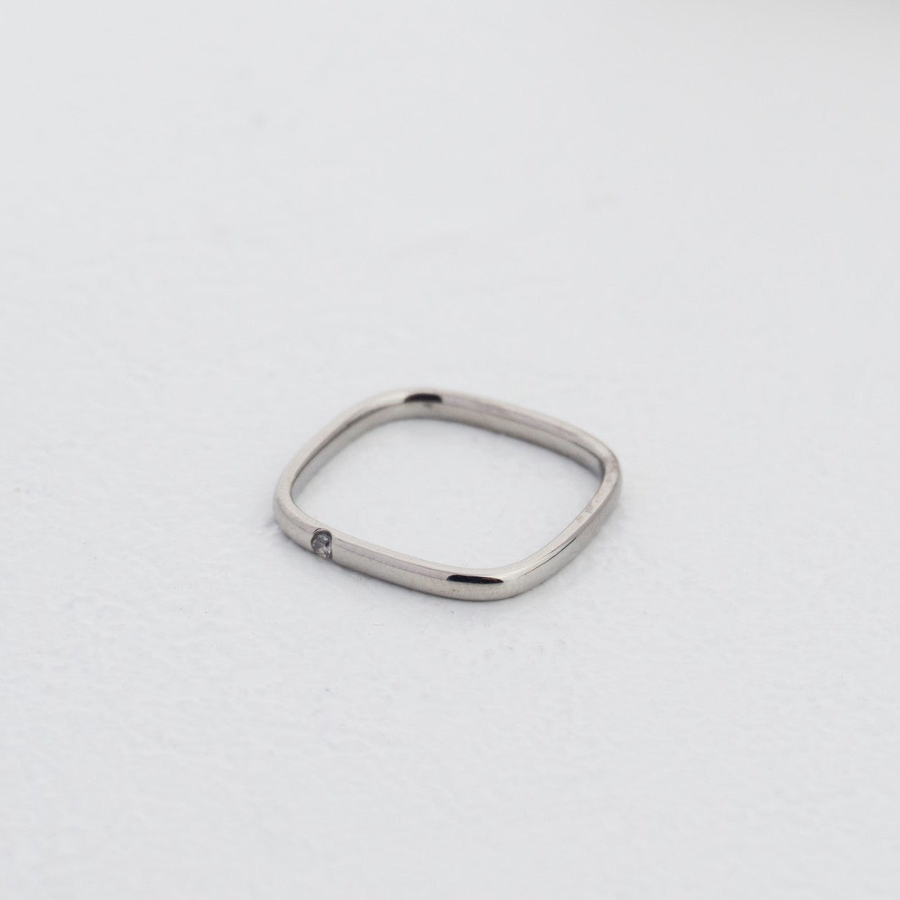 Minimalist Square Plain Ring Stainless Steel PVD Gold Plated Cincin Polos Hypoallergenic