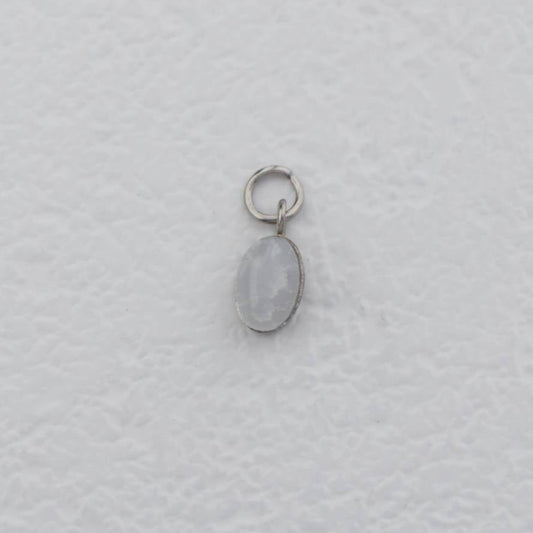(9mm) Mini Oval Natural Gemstones Agate s Stainless Steel PVD Gold Plated Liontin Batu Alam Kecil Hypoallergenic