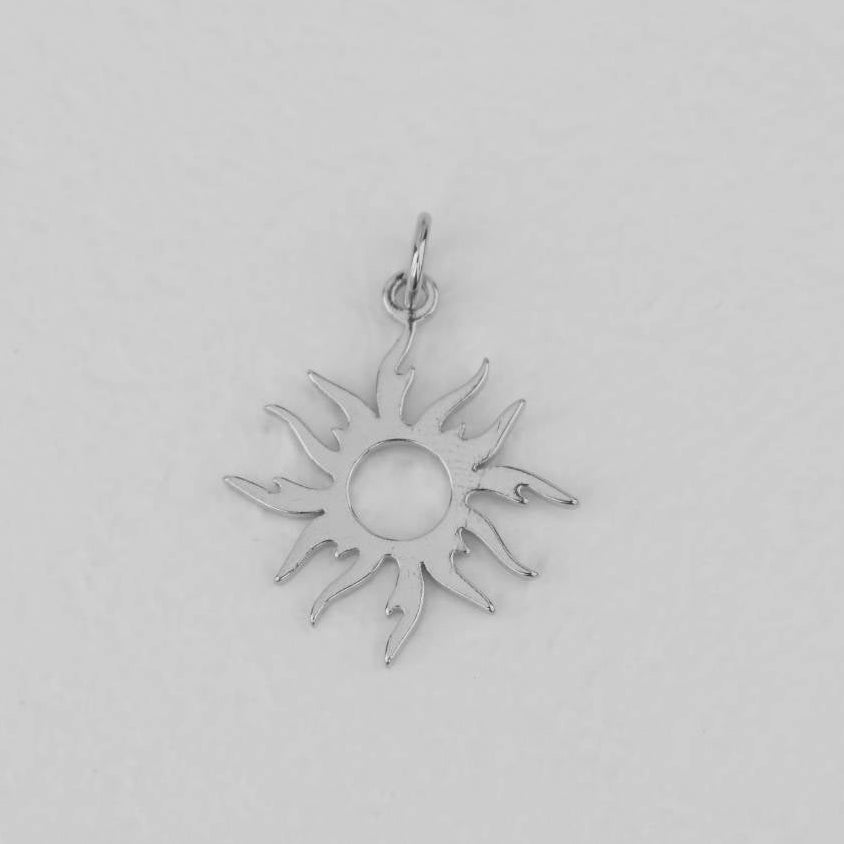 (2cm) Plain Fire Sun Charm Stainless Steel Liontin Matahari Polos Hypoallergenic