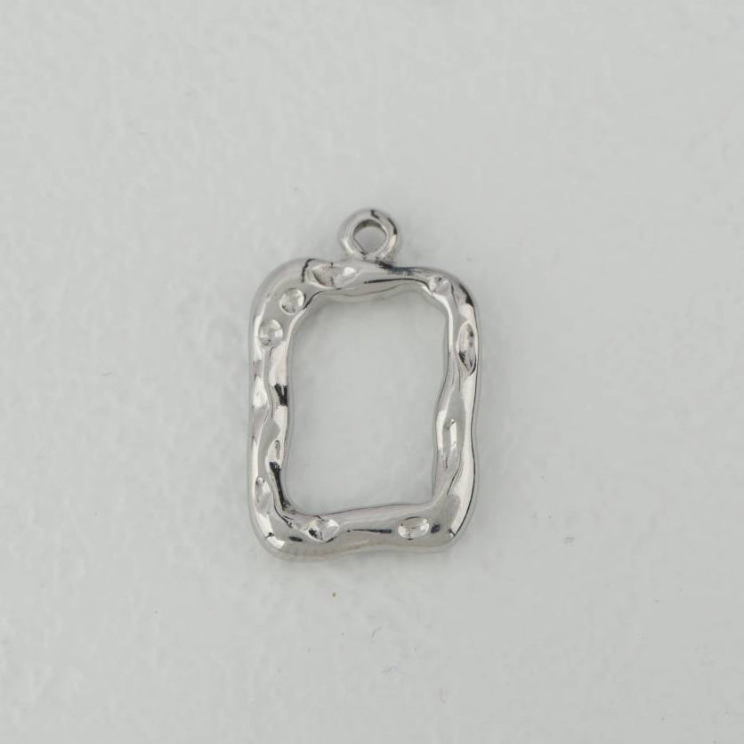(2cm) Abstract Geometric Shape Irregular Frame Charm Stainless Steel PVD Gold Plated Liontin Kotak Hypoallergenic
