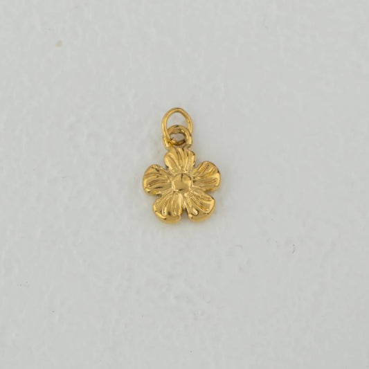 (10mm) Mini Flower Charm Stainless Steel PVD Gold Plated Liontin Bunga Kecil Hypoallergenic