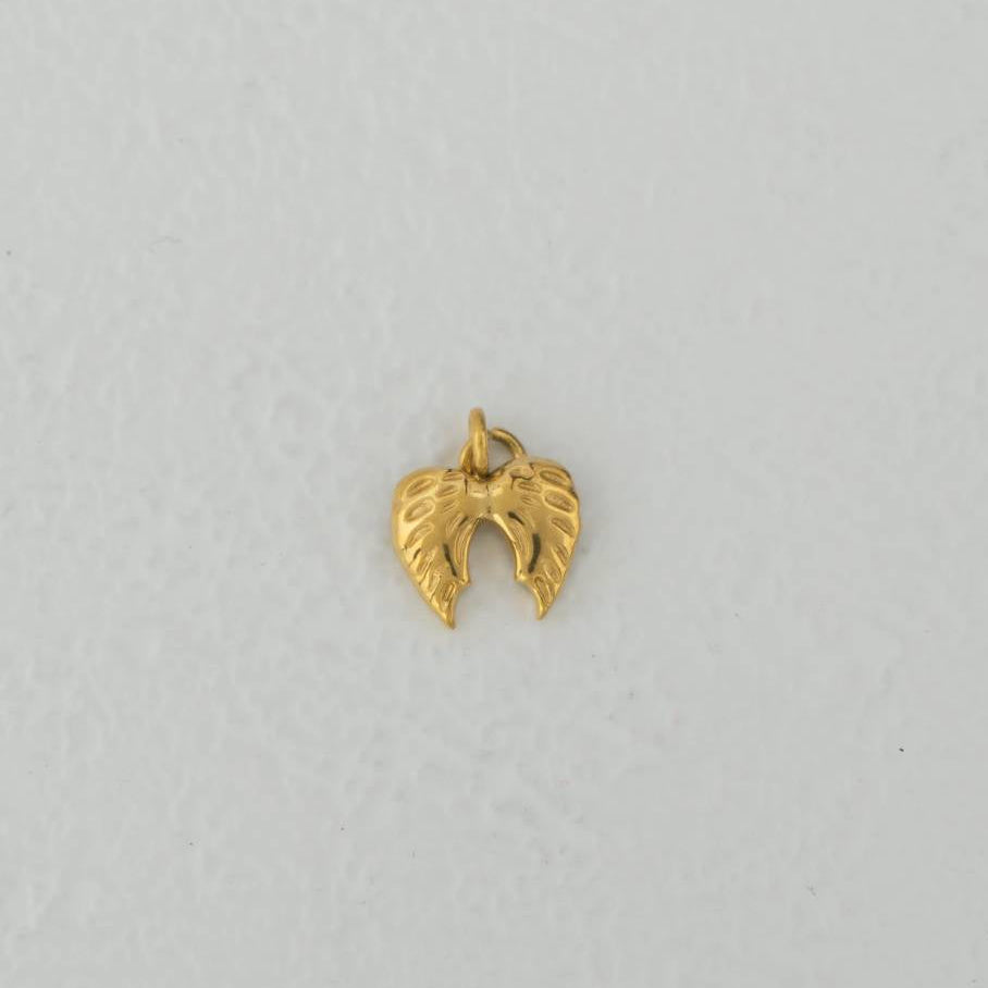 (9mm) Mini Angel Wings Charm Stainless Steel PVD Gold Plated Liontin Sayap Malaikat Kecil Hypoallergenic