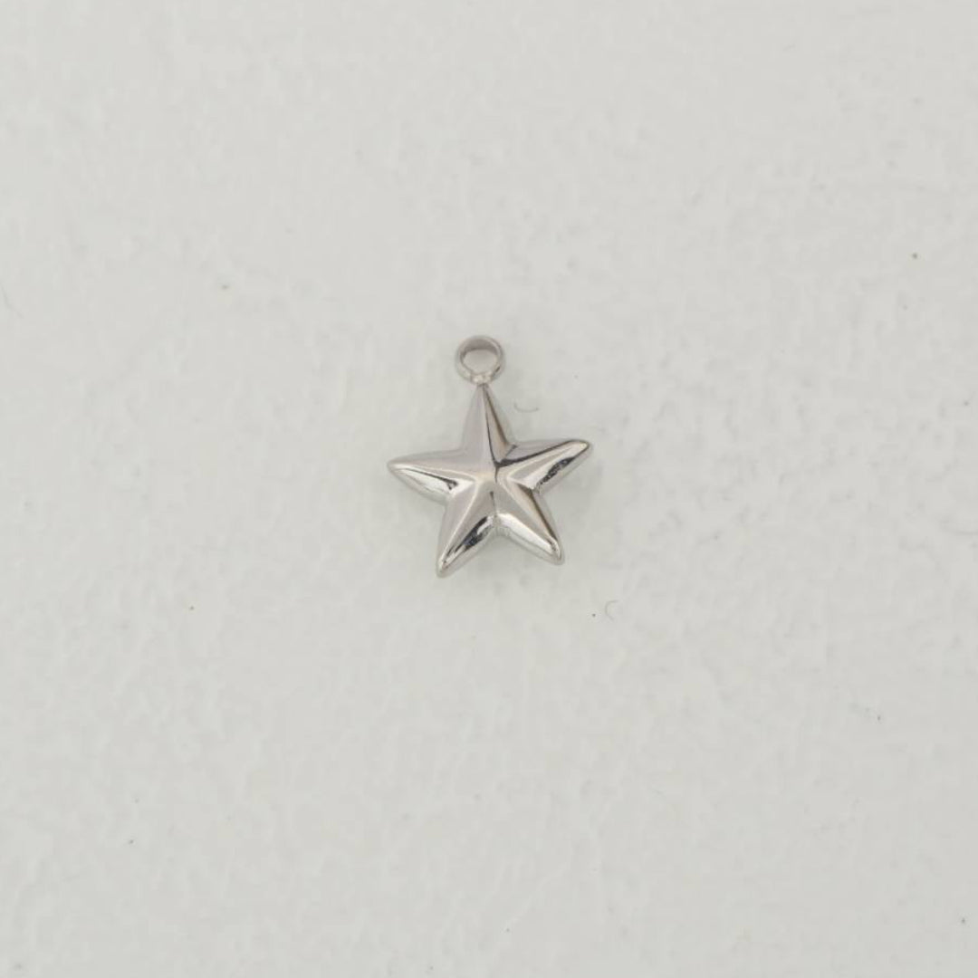 (12mm) Plain Star Charm Stainless Steel PVD Gold Plated Liontin Bintang Polos Hypoallergenic