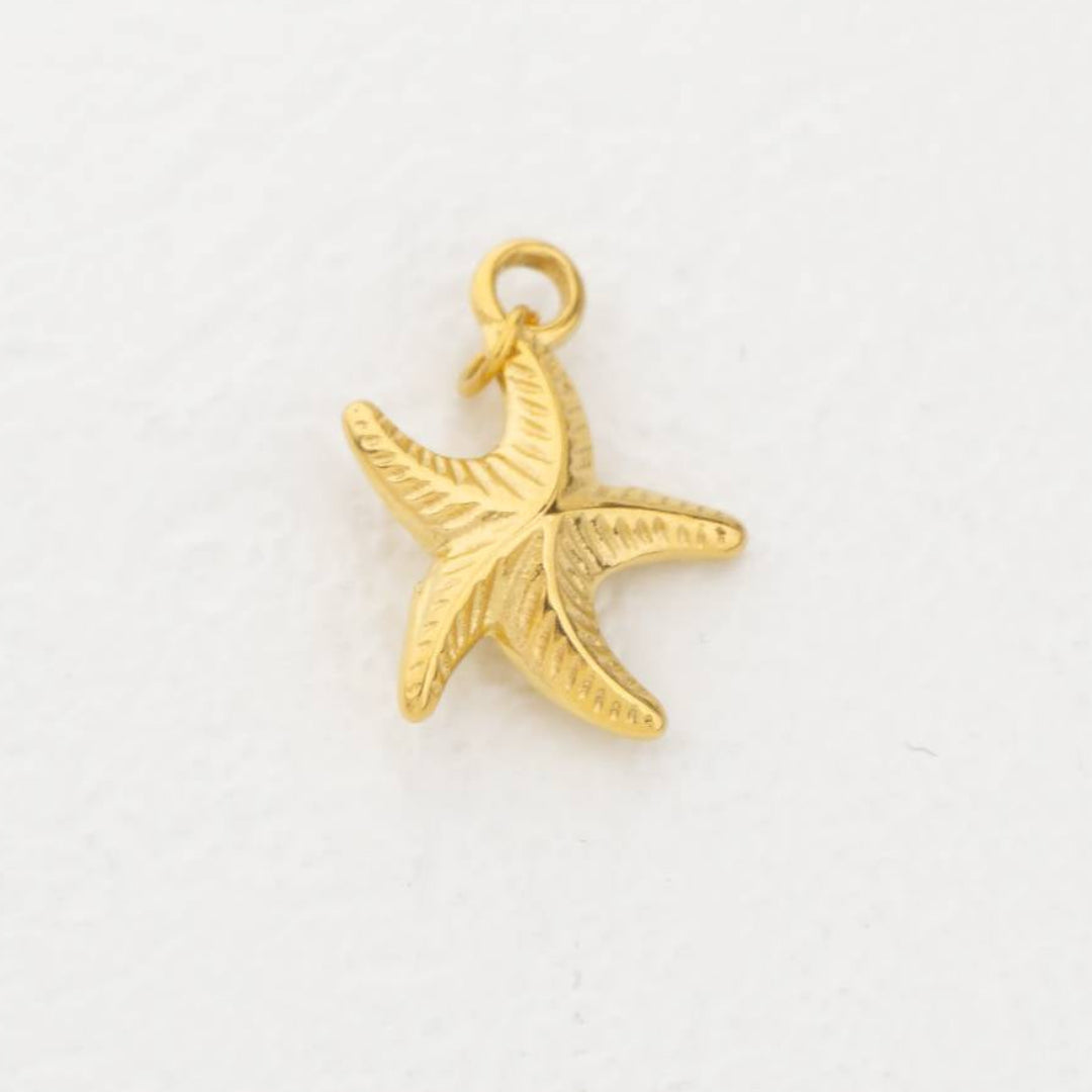 (2cm) Ocean Starfish Charm Stainless Steel PVD Gold Plated Liontin Bintang Laut Hypoallergenic