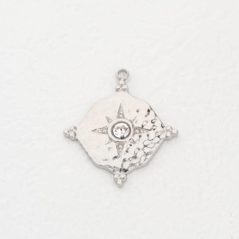 (23cm) Round North Star Pendant Pendant Stainless Steel PVD Gold Plated Liontin Bintang Hypoallergenic