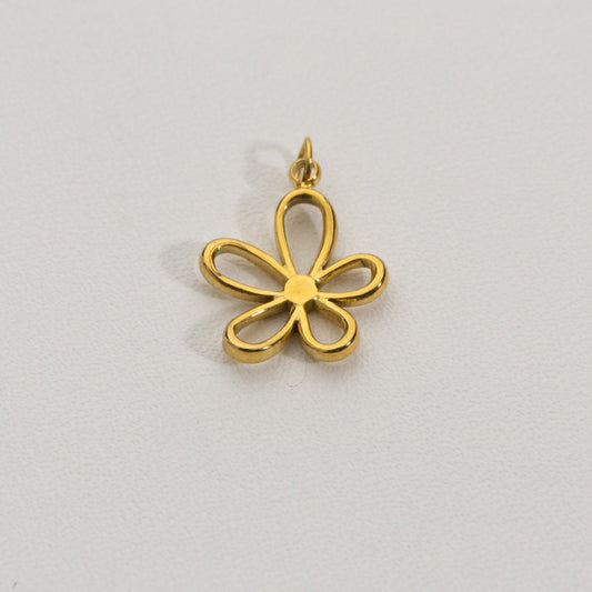 Simple Daisy Flower Charms Stainless Steel PVD Gold Plated Liontin Bunga Daisy Hypoallergenic