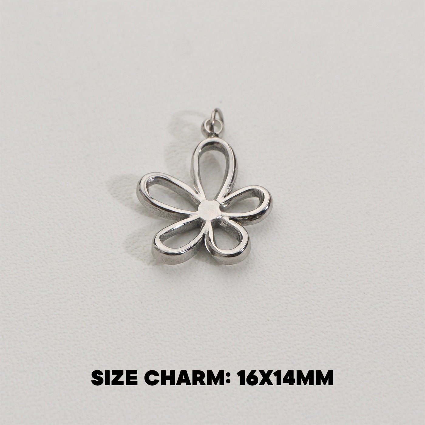Simple Daisy Flower Charms Stainless Steel PVD Gold Plated Liontin Bunga Daisy Hypoallergenic