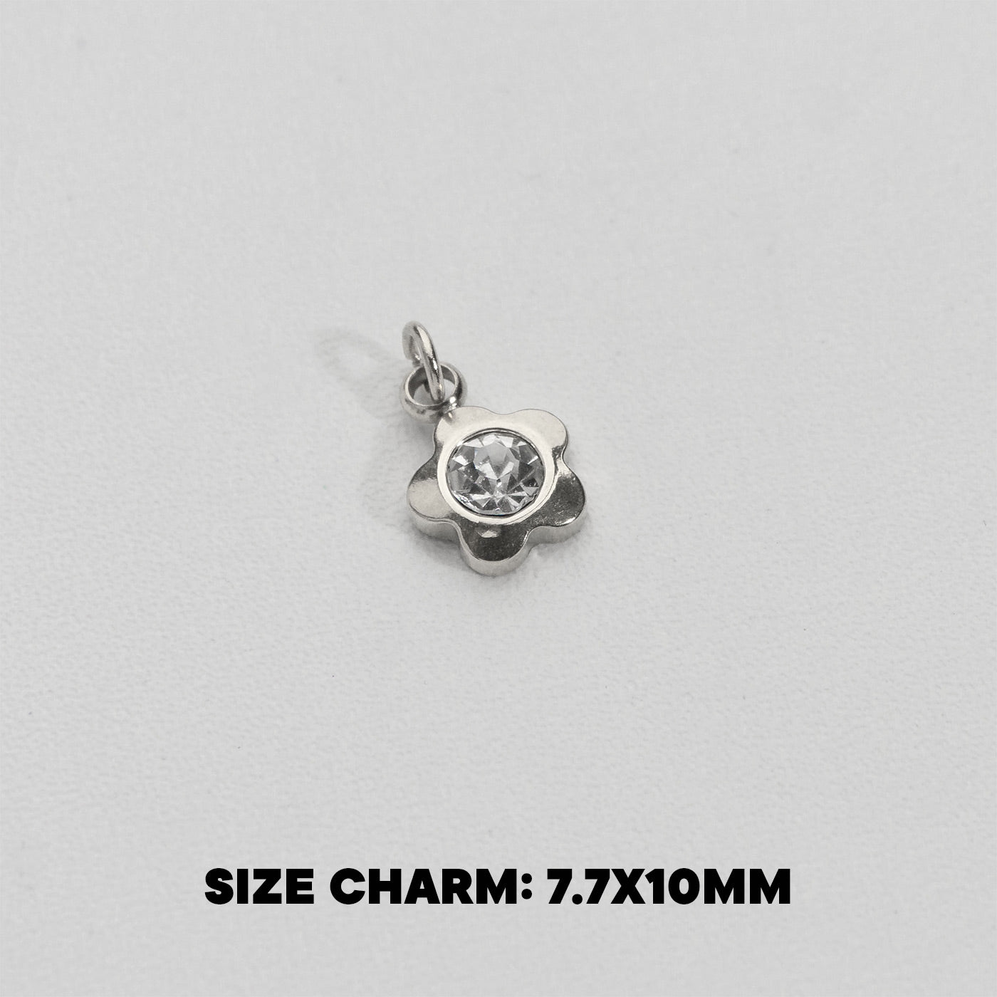 Mini Sparkling Flower Charms Stainless Steel PVD Gold Plated Liontin Bunga Kecil Hypoallergenic