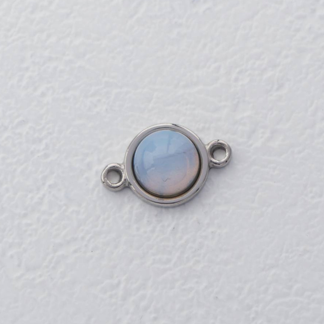 (16mm) Round Aurora Connector Stainless Steel PVD Gold Plated Liontin Konektor Sambung Bulat Hypoallergenic