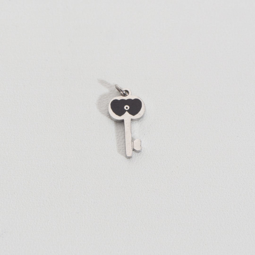 Minimalist Silver Mix Coquette Charm Stainless Steel Set Liontin Koleksi Kunci Hati Hypoallergenic