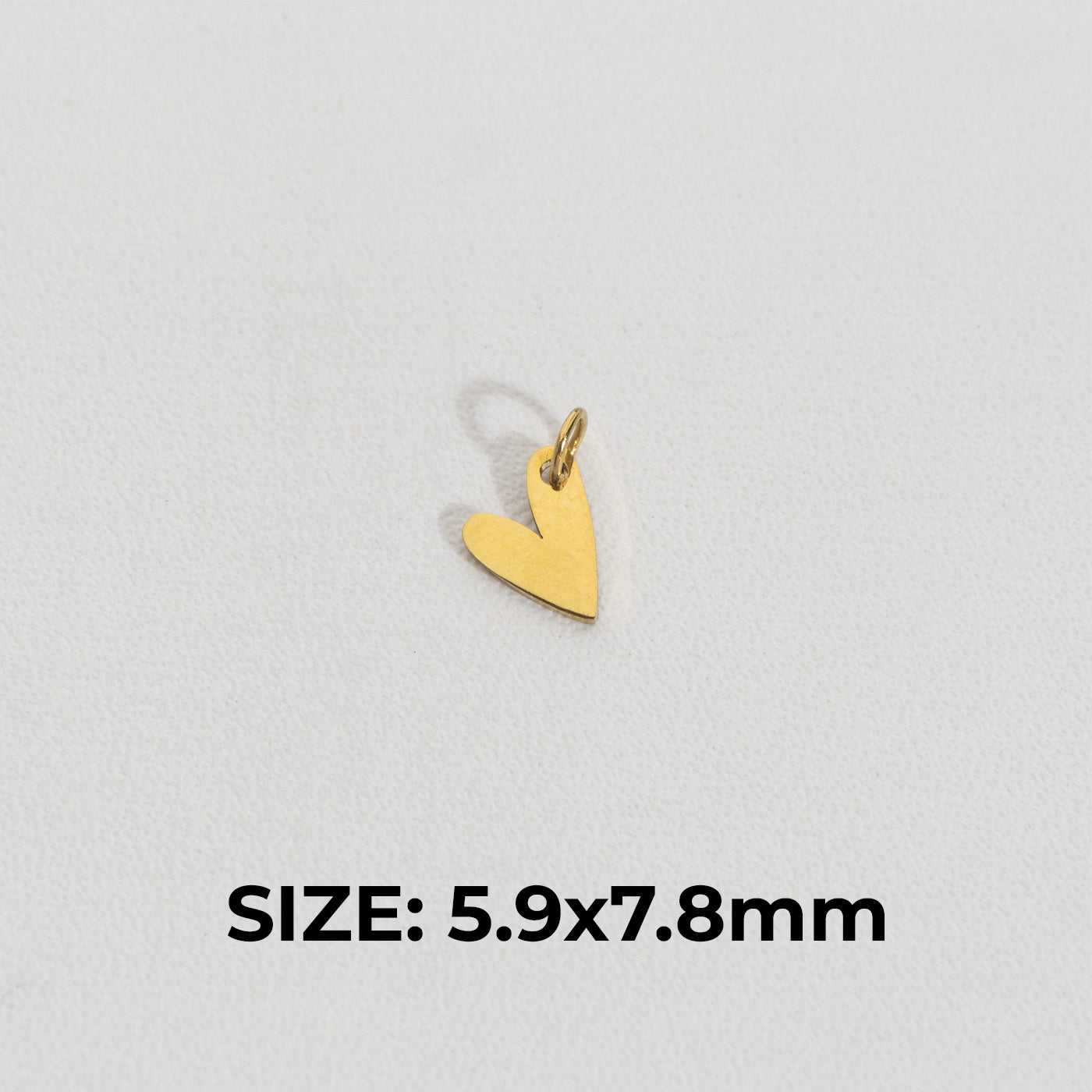 Tiny Plain Heart Charm Stainless Steel PVD Gold Plated Liontin Hati Kecil Hypoallergenic