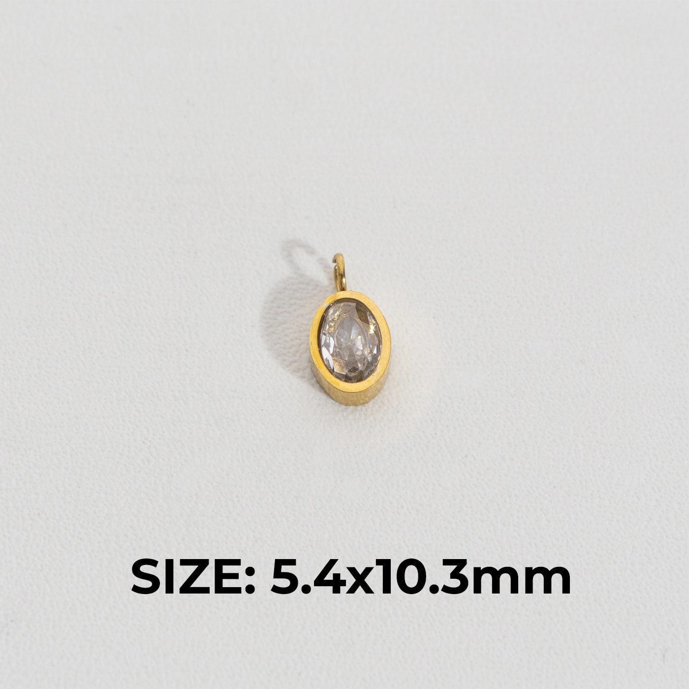 Plain Oval Charm Stainless Steel PVD Gold Plated Liontin Oval Polos Hypoallergenic