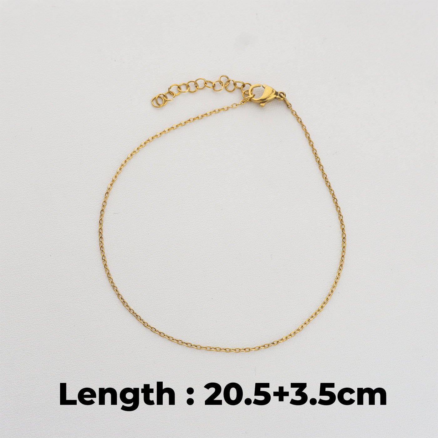 (1.2mm) Dainty Rolo Chain Bracelet Stainless Steel PVD Gold Plated Rantai Gelang Hypoallergenic