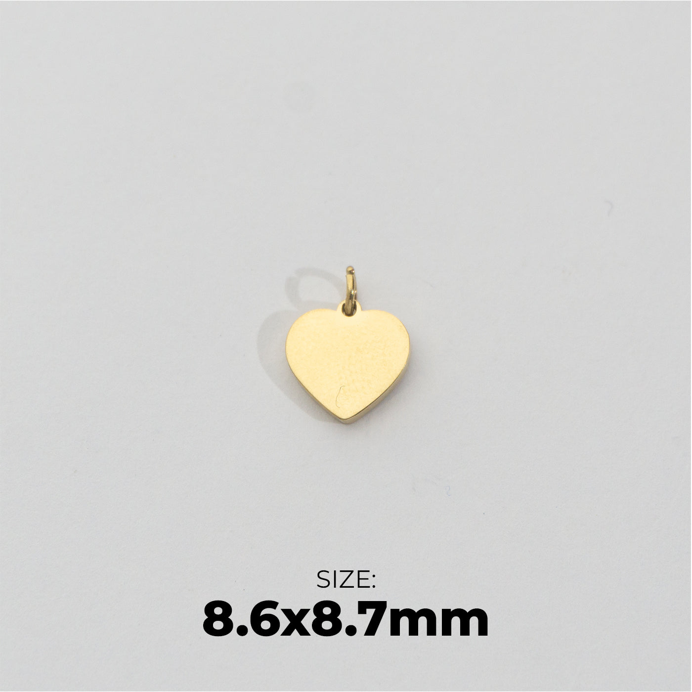 Mini Plain Heart Charm Stainless Steel PVD Gold Plated Mata Liontin Hati Kecil Hypoallergenic