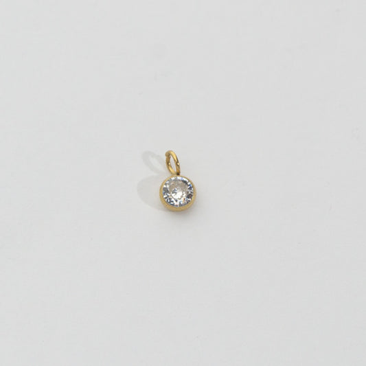 (4.7mm) Mini Plain Circle Charm Stainless Steel PVD Gold Plated Liontin Bulat Polos Hypoallergenic