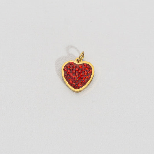 Romantic Red Elegant Set Collection Charm Stainless Steel PVD Gold Plated Set Liontin Merah Elegan Hypoallergenic
