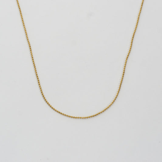 Classic Ball Chain Necklace Stainless Steel PVD Gold Plated Rantai Kalung Bola Hypoallergenic