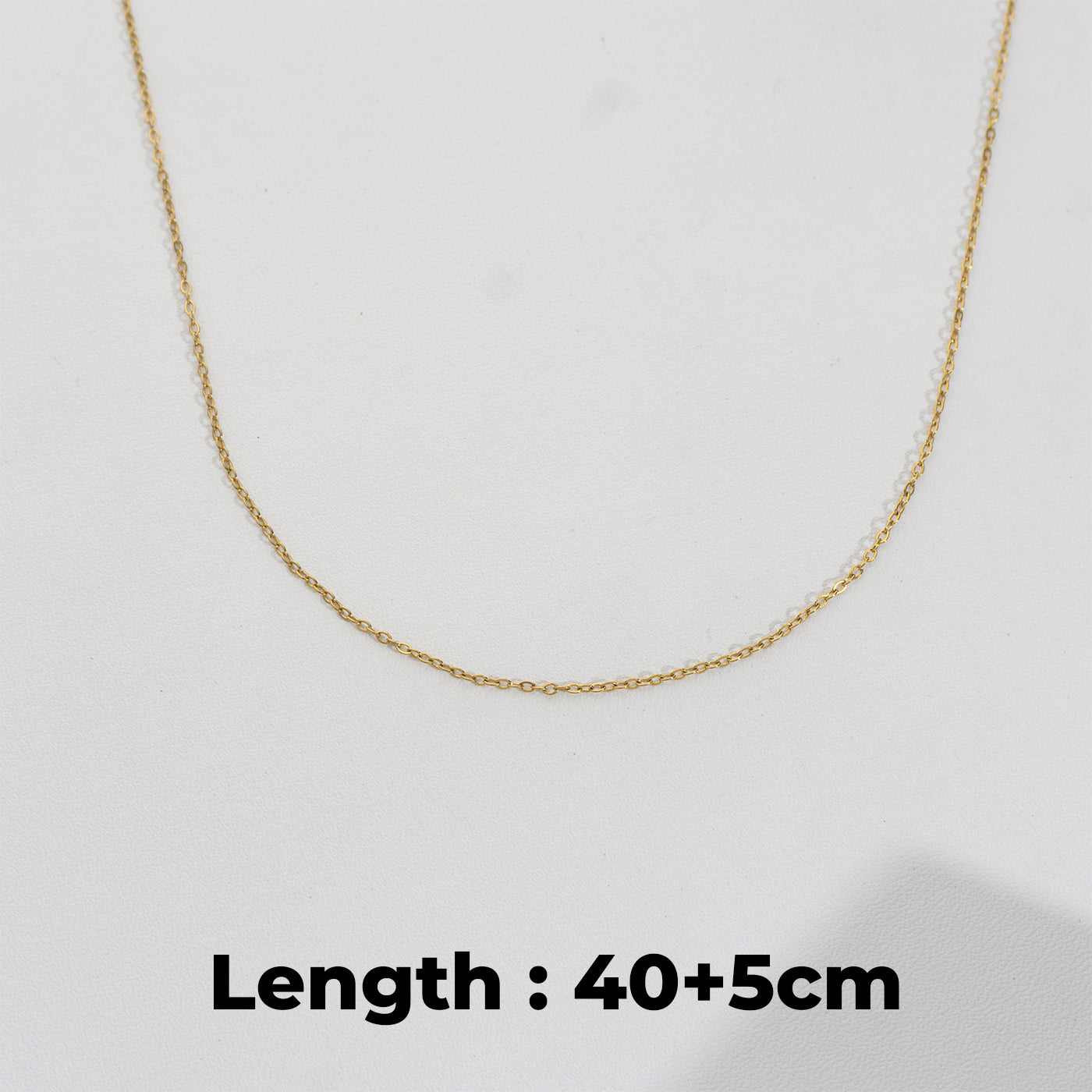 Dainty Rolo Chain Necklace Stainless Steel PVD Gold Plated Rantai Kalung Hypoallergenic