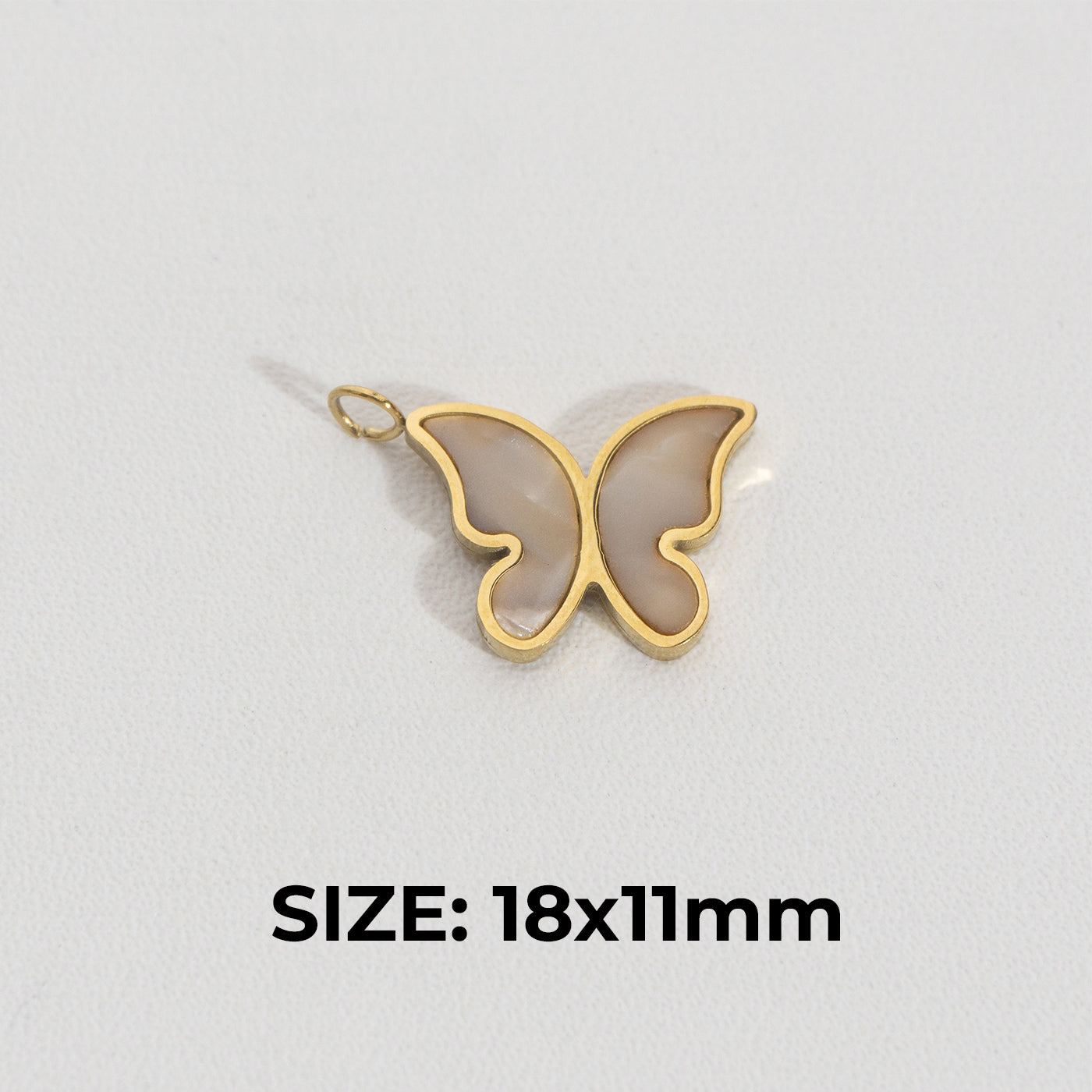 Butterfly Blossom Pendant Stainless Steel PVD Gold Plated Liontin Kupu-Kupu Hypoallergenic