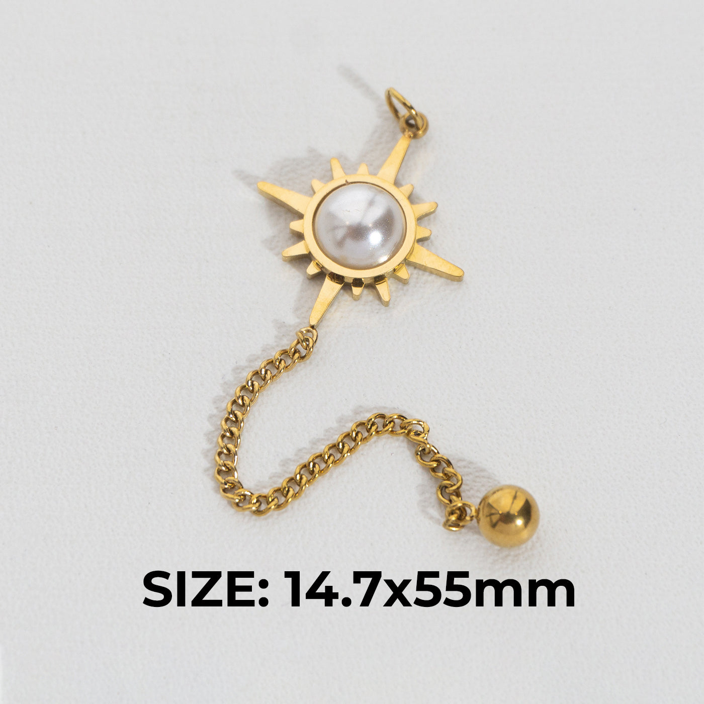 Celestial Star With Chain Pendant Necklace Stainless Steel PVD Gold Plated Liontin Bintang Rantai Hypoallergenic