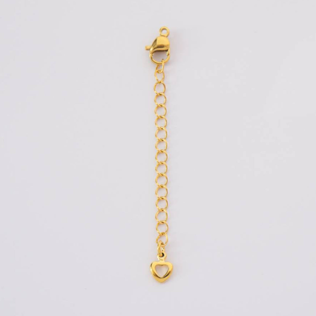 (6.5cm) Heart Set Extender For DIY Stainless Steel PVD Gold Plated Rantai Tambahan Hypoallergenic