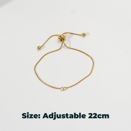 Snake Chain unfinished Adjustable Bracelet Daily Wear Stainless Steel PVD Gold Plated Rantai Gelang Serut Hypoallergenic