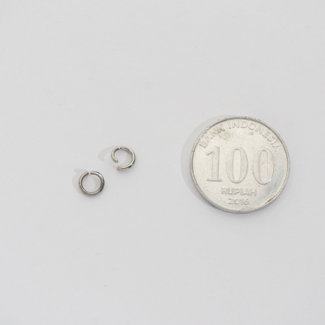 (20 pcs) 6mm Jump Ring O DIY Stainless Steel PVD Gold Plated Ring O bulat Hypoallergenic