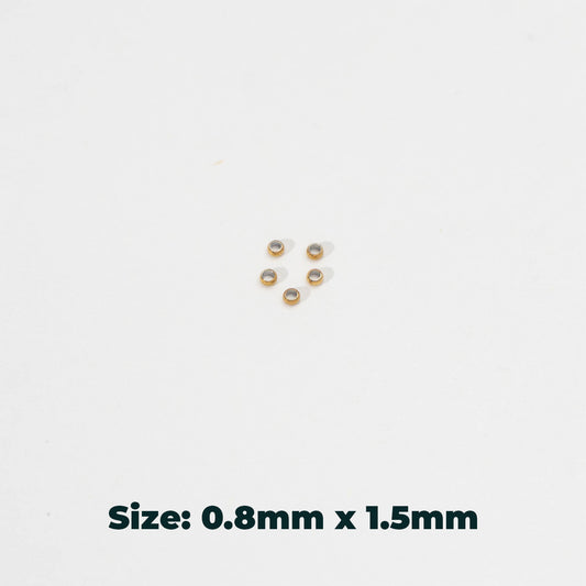 (1Gram) Crimp beads Stopper For DIY Jewelry Accessories Making Stainless Steel PVD Gold Plated Merica Bulat Hy