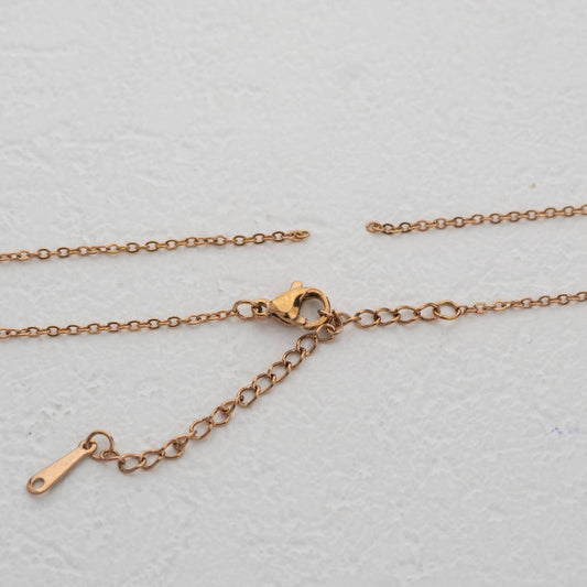 (39+5.5cm) Minimalist Unfinished Cable Chain Necklace DIY Stainless Steel PVD Gold Plated Rantai Kalung Setengah Jadi Hypoallergenic
