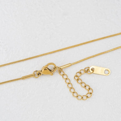 (47+5cm) Round Snake Chain Necklace Stainless Steel PVD Gold Plated Rantai Kalung Bulat Ular Hypoallergenic