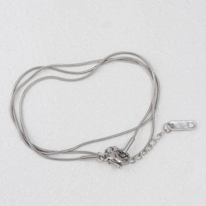 (47+5cm) Round Snake Chain Necklace Stainless Steel PVD Gold Plated Rantai Kalung Bulat Ular Hypoallergenic