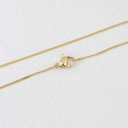 (60cm) Curb Chain Necklace Stainless Steel PVD Gold Plated Rantai Kalung Pipih Hypoallergenic