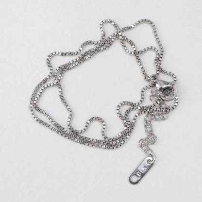 (47+5cm) Box Chain Necklace Stainless Steel PVD Gold Plated Rantai Kalung Itali Kaca Hypoallergenic