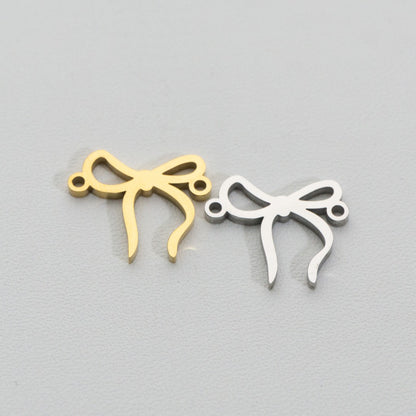 Plain Ribbon Connector Stainless Steel PVD Gold Plated Liontin Konektor Pita Polos Hypoallergenic
