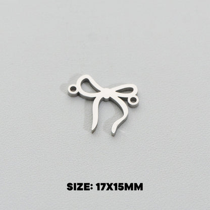 Plain Ribbon Connector Stainless Steel PVD Gold Plated Liontin Konektor Pita Polos Hypoallergenic