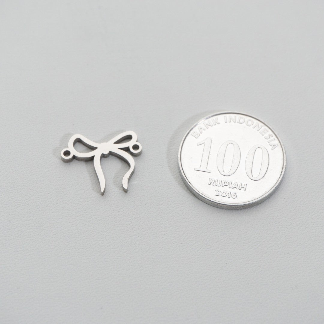 Plain Ribbon Connector Stainless Steel PVD Gold Plated Liontin Konektor Pita Polos Hypoallergenic