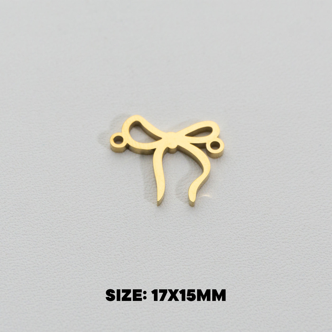 Plain Ribbon Connector Stainless Steel PVD Gold Plated Liontin Konektor Pita Polos Hypoallergenic