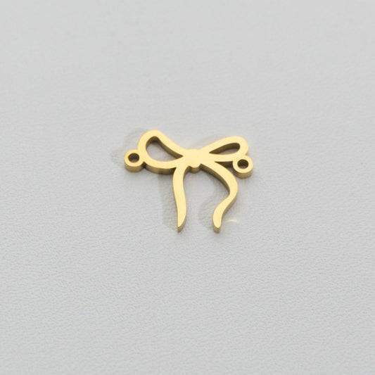Plain Ribbon Connector Stainless Steel PVD Gold Plated Liontin Konektor Pita Polos Hypoallergenic