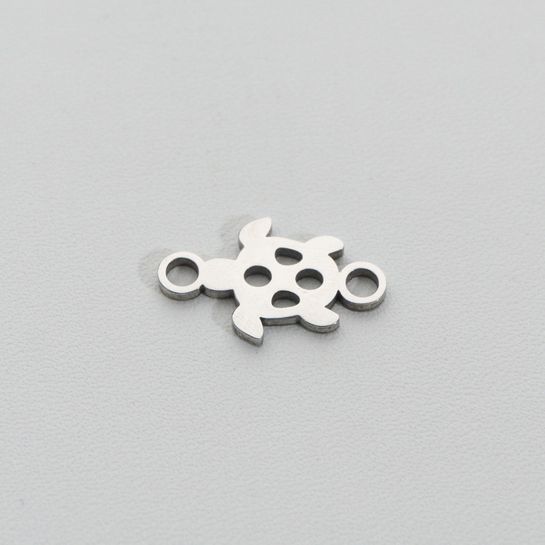 Sea Turtle Connector Stainless Steel PVD Gold Plated Liontin Konektor Penyu Laut Hypoallergenic