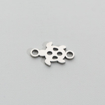 Sea Turtle Connector Stainless Steel PVD Gold Plated Liontin Konektor Penyu Laut Hypoallergenic