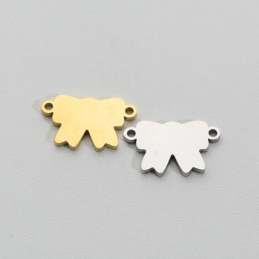 Minimalist Ribbon Connector Stainless Steel PVD Gold Plated Liontin Konektor Pita Minimalis Hypoallergenic