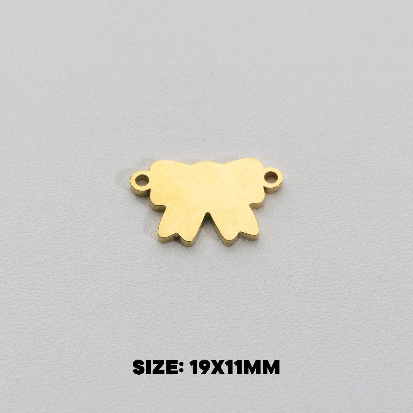 Minimalist Ribbon Connector Stainless Steel PVD Gold Plated Liontin Konektor Pita Minimalis Hypoallergenic